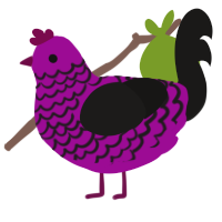 Geoffrey, a plum and sable chicken with a lace pattern