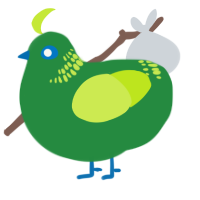 Trip, a viridian and lime chicken with a neck-band pattern