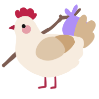 Nugget, a cream and beige chicken