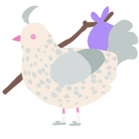 最初, a cream and silver chicken with a speckle pattern