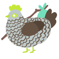 Sycamore, a silver and bark chicken with a lace pattern