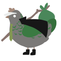 mortmainy, a grey and leaf chicken with a half-lace pattern
