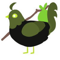Radioactive Mugwort, a black and olive chicken with a head pattern