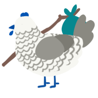 Vision, a white and ash chicken with a lace pattern