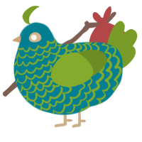 lilypad, a sea and chartreuse chicken with a lace pattern