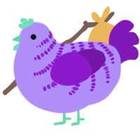 (unnamed), a lilac and violet chicken with a half-bar pattern