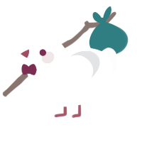 Lovely, a white and mist chicken with a lace pattern