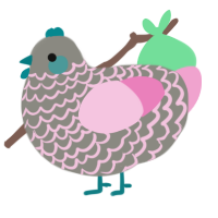 Jyuto, a ash and pink chicken with a lace pattern