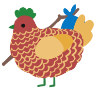 Salsa, a red and honey chicken with a lace pattern