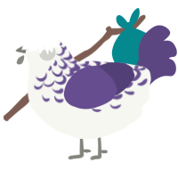 Alone Again Or, a white and overcast chicken with a half-lace pattern