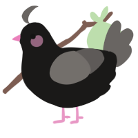 Boba, a sable and grey chicken