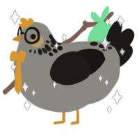 Precious, a ash and sable chicken with a neck-speckle pattern