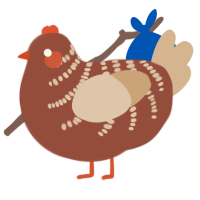 roasted chestnut, a russet and beige chicken with a half-bar pattern