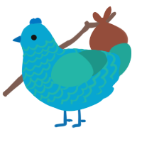 Swimming Cap, a cerulean and turquoise chicken with a lace pattern