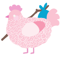 Roses, a rose chicken with a double-lace pattern