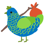 No Algae, a sapphire and grass chicken with a lace pattern