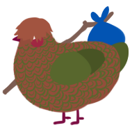 Leaf Litter, a russet and olive chicken with a double-lace pattern