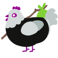 (unnamed), a black and silver chicken with a head pattern