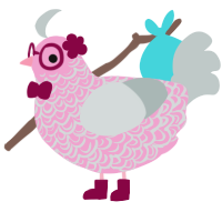 Pink Drink Twink, a pink and silver chicken with a double-lace pattern