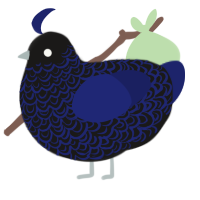 stormy ocean, a sable and navy chicken with a double-lace pattern