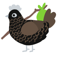 Apple Diamond, a black and bark chicken with a lace pattern