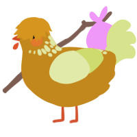 (unnamed), a ochre and lemon chicken with a neck-speckle pattern