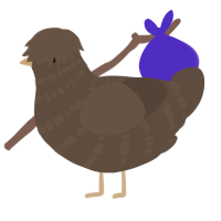 Ristretto, a bark chicken with a bar pattern