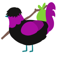 (unnamed), a black and plum chicken with a head pattern