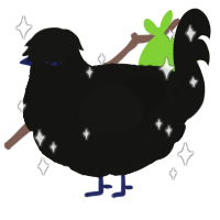 The Fiendslayer, a black chicken with a lace pattern