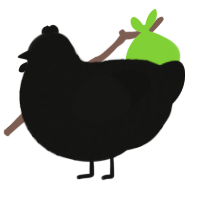 Abstract, a black chicken with a lace pattern