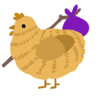 Goldie, a honey and gold chicken with a bar pattern