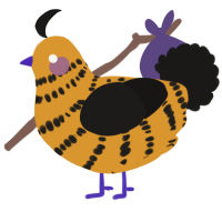 Pumpkim Spice, a orange and sable chicken with a bar pattern