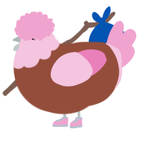 Chickim Babey OG, a russet and pink chicken with a head pattern