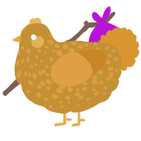 Chunglord, a gold and orange chicken with a speckle pattern