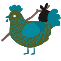 Olivia, a olive and sea chicken with a lace pattern