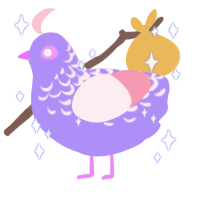 Ianthe, a lilac and rose chicken with a half-lace pattern