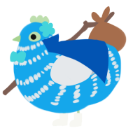 Lapis, a sky and mist chicken with a bar pattern