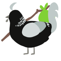 A black and silver chicken with a neck-band pattern