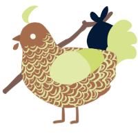 Beak Wyman, a brown and lemon chicken with a double-lace pattern