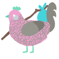 Fairy dust, a pink and ash chicken with a double-lace pattern
