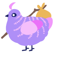 Meteor Shower, a lilac and lavender chicken with a half-bar pattern