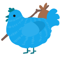 Adam, a sky chicken with a bar pattern