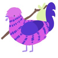 (unnamed), a orchid and indigo chicken with a bar pattern