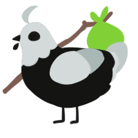 The Cursed Chook, a black and silver chicken with a head pattern