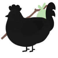 Edgar - pending, a sable and black chicken with a half-lace pattern