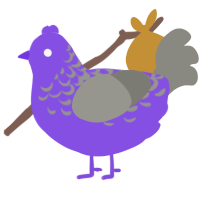 Air Sparkle, a blurple and ash chicken with a half-lace pattern