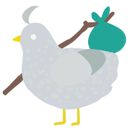 Ace, a mist and silver chicken with a speckle pattern