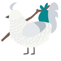 Flour, a white and mist chicken with a lace pattern