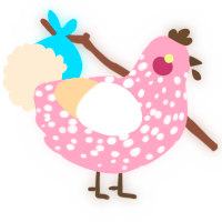 February, a rose and cream chicken with a speckle pattern