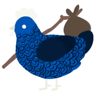 sapphire, a ultramarine and tumblr chicken with a double-lace pattern
